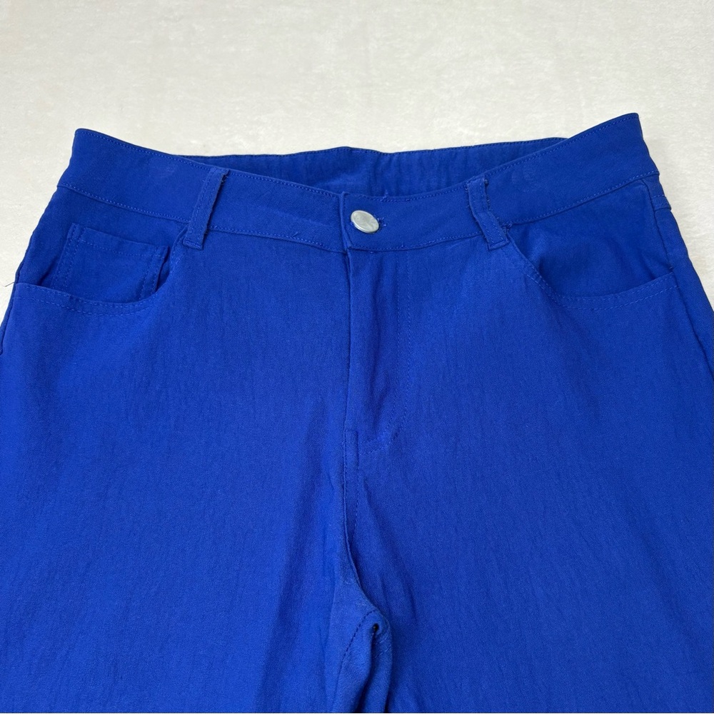 Lily Morgan Royal Blue Cropped Stretchy Mid Rise Pants Size M/L - Picture 4 of 9
